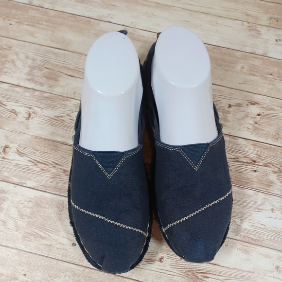 Bobs by Skechers Navy Blue Slip On Loafers Flats Women's Size 7 Arch Support - Picture 5 of 10